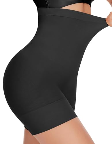 YADIFEN Shapewear Damen Bauchweg Hohe Taille,Unterhose Bauchkontrolle Miederhose Bauchweg Shaping Unterwäsche Damen mit Bein Oberschenkel Hip stark formend(Schwarz, XXL)