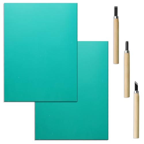 TOPCZY Linoleum Platte a4, linoldruck Platte Set, Linoleum schnitzset doppelseitig, leicht zu schnitzen, Linoldruck Platte Sicherheit Präzises Drucken für Druckgrafiken Kunsthandwerk DIY