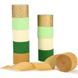 Krepppapier, 10 Rollen Grün-khaki Krepppapier, 4.5cm x 25m Kreppbänder Luftschlangen Mehrfarbig, Krepp Papier, Creppapier Seidenpapier Streamer für Hochzeit,Geburtstag,Babyparty