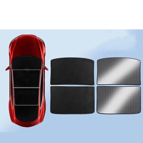 SQOFJDF Dachfenster-Rollo, Sonnenschutznetz Für Tesla Für Model S, Frontglasklappe, Türdach, Sonnenschutz, Auto-Schiebedach, UV-Schutz Sonnenschutz Für Autos(Segmented Skylight)