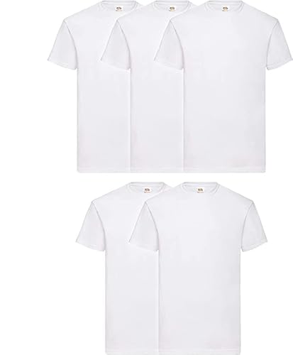 Fruit of the Loom 5er Pack Valueweight T Kids Kinder T-Shirt, Größe:164, Farbe:5X weiß