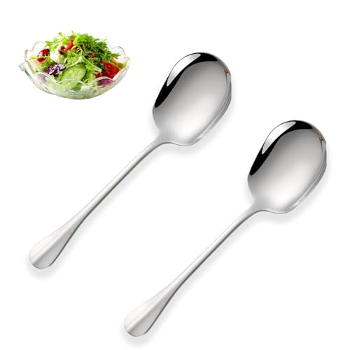 QTTRPCU 2 Stück Servierlöffel Edelstahl, Löffel Vorlegelöffel, Gemüselöffel, Serving Spoon, ServierlöFfel mit Langen Griffen