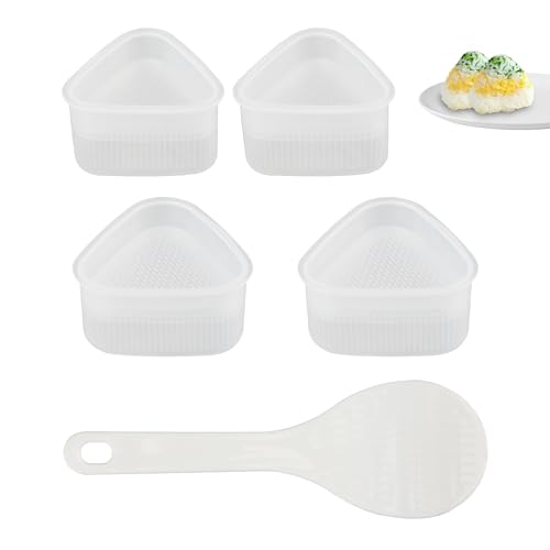 TEKONDA 4 Stück Onigiri Form Mold Sushi Mold mit Löffel Reisdreieck Onigiri Maker Reisbällchen Former für Sushi Restaurant Familienrestaurants Picknicks Sushi Selber Machen Set