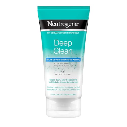 Neutrogena Deep Clean Gesichtsreinigung, Hautbildverfeinerndes Peeling mit Glycolsäure, für jede Haut, 150ml