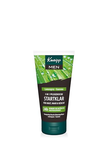 Kneipp MEN 3 in 1 Männerdusche Startklar Reisegröße - belebendes Duschgel für Haut, Haar & Gesicht - vegan - Rezeptur ohne Mikroplastik - 50ml