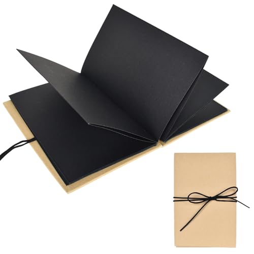 Fotoalbum 5 Inch,Fotoalbum zum Selbstgestalten,DIY Scrapbook FotobuchKann,Schwarze Seiten Fotobuch zum Einkleben,Kann als Abschluss Geschenk, Geburtstagsgeschenk, Hochzeitstagsgeschenk,17,5 x 11,5cm