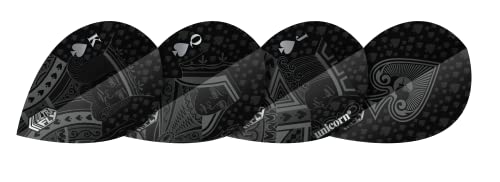 Unicorn Ultrafly.100 Xtra Black Royal Flush Ultrafly Dart-Flights, Schwarz