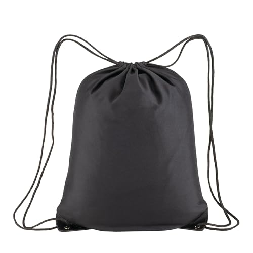 Artexia Turnbeutel Sportbeutel Gym Sack Sport Gymnastik Schwimmen Tasche Kordelzug Gym Wasserdicht Reise Schuhe Schule Kindergarten Kinder Erwachsene Unisex (Schwarz)