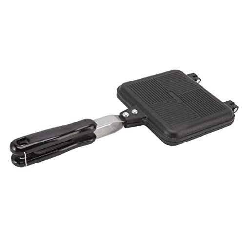 Leopacat Sandwichtoaster für alle Toastgrößen geeignet, Doppelseitige Bratpfanne, Aluminium Einfacher Rollover Camping Toaster mit Anti-Verbrühungsgriffen, Paninimaker mit Antihaftbeschichtung