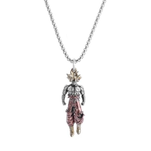 VIUWIZE Halskette Goku,60cm Dragon Ball Necklace,Halskette mit Anime Anhänger für Son Goku,Cosplay Rollenspiel-Halskettenzubehör,Perfekte Geschenk für Anime-Liebhaber