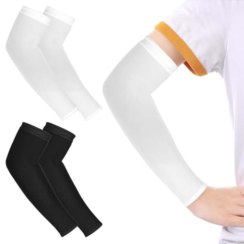 UYVPAER 2 Paar Armschoner Kinder Armstulpen Anti Uv Sonnenschutz Ärmel Kompressionsärmel Jungen Arm Sleeves Gaming Mädchen Volleyball Armschoner