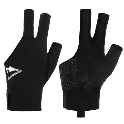 Bremorou Billardhandschuh Handschuhe Billiard Poolhandschuhe, Billard Handschuh Atmungsaktive, Snooker Sporthandschuhe, Queue Sporthandschuh, für Shooter Queue Sport passt auf Linke Hand