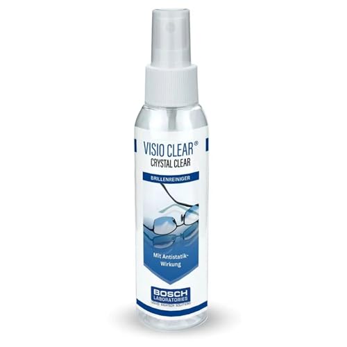 VisioClear® | 1x 30 ml Brillenreiniger Spray mit Sprühaufsatz, gegen Fettflecken & Abdrücke – antistatische & staubabweisende Reinigung der Brille - schonend für alle Gläser-Typen, mit Beschlagschutz