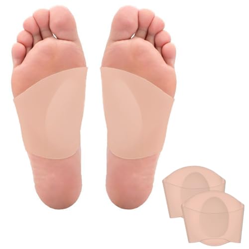 ANNCHILIO 2 Stück Fußgewölbe Stütz Hülsen Mittelfußstütze Plantar Arch Support Gel Pad - Ein weiches Gel-Pad zur Unterstützung von Plantar-Fasziitis, Plattfüßen, Senkfuß und Schmerzlinderung