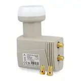 [ Test SEHR GUT *] TRIAX TTW 200 Gold Twin LNB mit PLL Technologie, 2fach digital HD 4K UHD LNB für 2 Teilnehmer (Sat Receiver, Fernseher) LNB für Satellitenschüssel Antenne + 2X Anadol F-Stecker