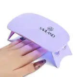 Saviland Mini U V LED Nagellampe, UV Lampe Klein für Gelnägel Tragbarer Nageltrockner für alle Gelnagellacke, Aushärtungswerkzeug in Mausform Kompakt Leicht mit USB Kabel (Lila)