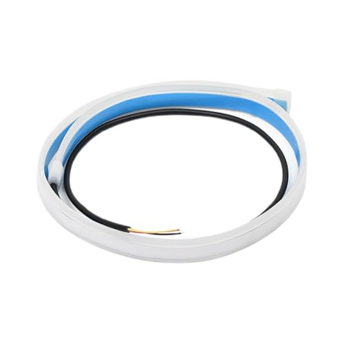 Rtyweth 2 x Auto-LED-Tagfahrlicht, flexibler Streifen, rot, blau, eisblau, Blinker, 12 V, Signalleuchten, Weiß, Gelb, 2 Stück