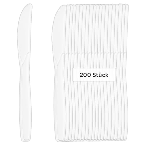 LINARIO® Mehrwegmesser aus Maisstärke - umweltfreundliche und nachhaltige Messer - 18cm - 100 Stück (4x25)