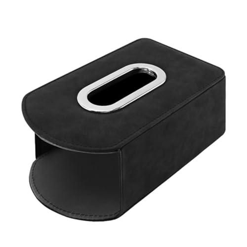 Alipis Auto Taschentuchbox Servietten-Organizer Gesichtsgewebespender Fahrzeugzubehör Taschentuchhalter an der Seite des Autositzes Autositz-Organizer Klopapierhalterung PU-Leder Schwarz