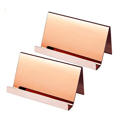 2 PCS -Visitenkarteninhaber Edelstahl -Visitenkarten Stand Card Organizer für Office Desk, Visitenkartenhalter