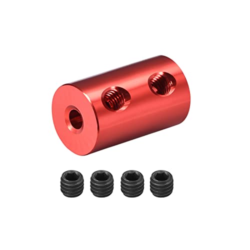 DMiotech 3.17–4mm Bohrung L20XD12 Starre Kupplung Welle Kupplung Verbindung Verbinder mit Schrauben Aluminium Legierung Motor Welle Anschluss für 3D Drucker Rot