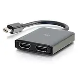 C2G Mini DisplayPort™ 1.2 to Dual HDMI® MST Hub 4K Doppelmonitor MST Hub, Mini DP Multi-Stream Transport (MST) Multiple Monitor Splitter,Schwarz, 84292
