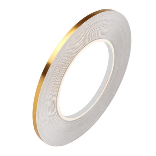 WMUVAZA 5mm Breite Hologramm Zierstreifen, Universal Chromzierleiste, Dekorstreifen Seitenstreifen Klebestreifen, Auto Chromleiste, für Auto Motorrad Modellbau, Gold, 5MM*50M