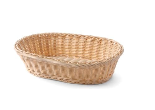 HENDI Brotkorb, Oval, Verstärkt durch Edelstahlrahmen, 380x270x(H)90mm, Polypropylen