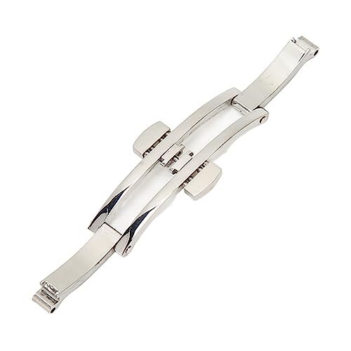 Atyhao Uhrenarmband-Verschluss, Uhren-Druckknopf-Schnalle, Edelstahl, 4 Mm, Ersatz für Uhrmachergeschäft (4 * 17)