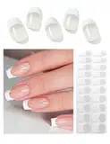 Wahrshei Nagelfolien | 20pcs Classic French Nagelfolie Selbstklebend | UV Gel Nagelfolie | Gel Nail Stickers, Gellack Wraps für Nagel