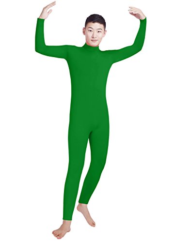 lucky baby store Jungen Männer Lycra Spandex Rollkragen Langarm Ein Stück Dancewear Ganzanzug Bodysuit (XS, Green)