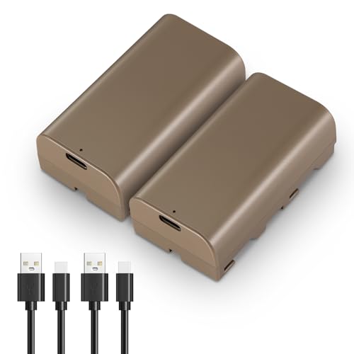 NEEWER 2 Stück NP-F550 Battery 3500mAh Ersatzakkus, 2,9 Std. volle Ladezeit mit USB Typ C Anschluss/Kabel, wiederaufladbar Kamera Videokamera Videoleuchte Monitor Akku für Sony NP-F550 F750 F950 F970