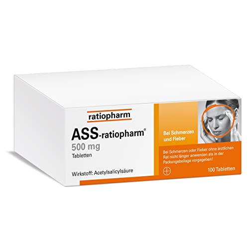 ASS-ratiopharm® 500 mg Tabletten: Ein Klassiker unter den Schmerzmitteln, 100 Tabletten