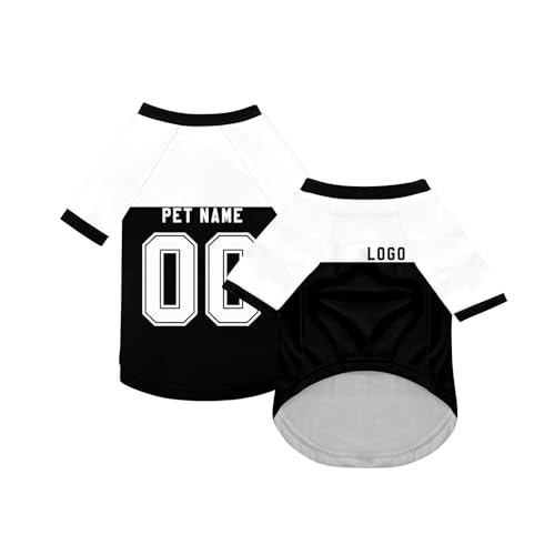 Benutzerdefinierte Hund Soccer Shirt Personalisierte Name Nummer Logo Geschenke für Haustiere Hunde Katzen Shirts Welpen Kätzchen Individuelle Pet Jersey Haustiere Fußball Trikot Hundehemd,White