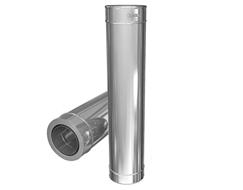 Edelstahlschornstein Wanddurchführung 1000 mm DW 160 kürzbar mit Wandfutter inkl. Klemmband