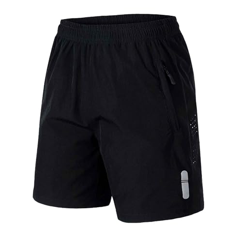 Shorts Herren Lustig Europa Geeignet für Stretching Gym Trainingsshorts Atmungsaktiv Schweiß Training Laufen Reiseshorts(Schwarz,L)