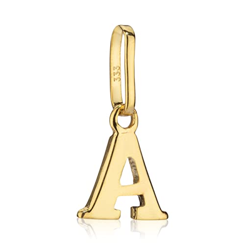 NKlaus Kettenanhänger kleiner Buchstabe A 333 Gelb Gold 8 Karat 6x6mm Kinder Alphabet Amulett 2597