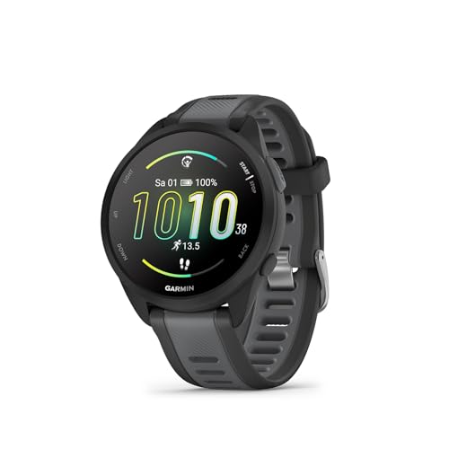 GARMIN Forerunner 165, leichte GPS Smartwatch zum Laufen, mit AMOLED Touchscreen, Trainingsempfehlungen, Gesundheitsdaten, smarten Funktionen