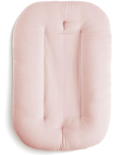 Snuggle Me® Babynest (0-9 Monate) - Premium Babynestchen Neugeborene, Bio-Baumwolle mit Faserfüllung, Ungepolsterte Mitte, die Umarmungen imitiert, 100% Maschinenwaschbar, Inkl. Reisetasche (Petal)