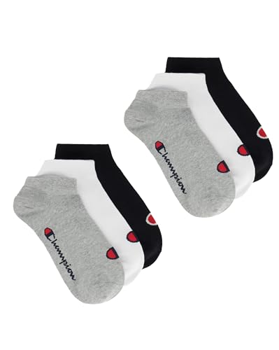 Champion Unisex – Kinder und Jugendliche Core Socks Junior 6PP Sneaker Innensocken, Hellgrau Meliert, EU 27-30