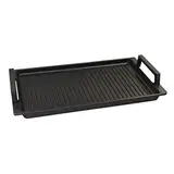 Lieblingspfanne - Grillplatte BBQ 41 x 24cm mit Seitengriffen antihaftbeschichtete Grill-Wendeplatte Aluminium Guss für alle Herdarten und Gasgrill