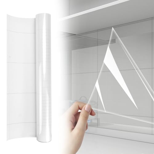 DTYGUIXE Transparent Klebefolie Möbel Wandschutzfolie Selbstklebend Folie Tapete Transparent Möbelfolie 40x700cm Durchsichtige Klebefolie Wasserdicht Schutzfolie Folie für Möbel Wände Esstische Küchen