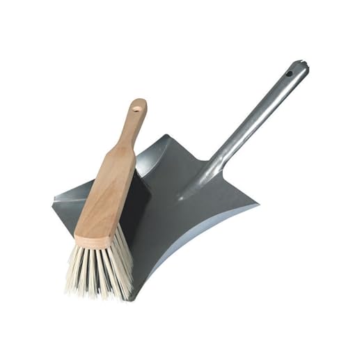 Toolland Kehrgarnitur, Schaufel aus Metall, Handfeger, weiche Borsten, Aufhängeöse