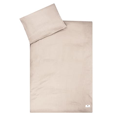 Julius Zöllner Musselin Kinderbettwäsche 100x135 + 40x60 cm | 2-teiliges Set aus Deckenbezug und Kissenbezug aus 100% Baumwollmusselin | Oeko-TEX Standard 100 | sand