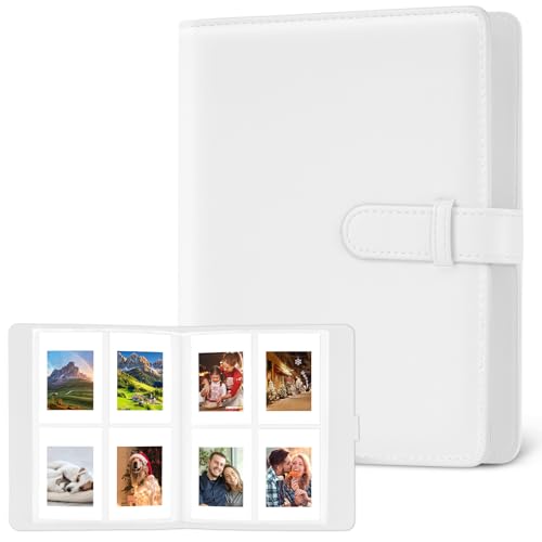 Flintronic Fotoalbum mit 128 Taschen, Kompatibel Mit Fujifilm Instax Mini Film/Kodak Zink Fotopapier/Polaroid Zink Fotopapier/HP Sprocket Fotopapier Mini 3-Zoll-Film Fotobuch aus PU-Leder