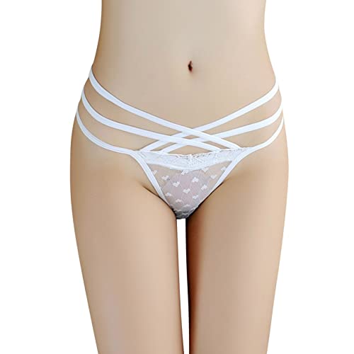 Damen Hotpants Unterwäsche Set Hintern-Schlüpfer-Kreuzgurt-Schlüpfer Damen Hotpants Unterwäsche Sexy (White, One Size)