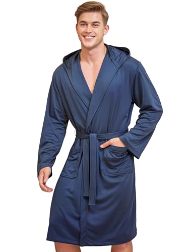 o-day Herren-Bademantel aus Mikrofaser – Platzsparender Damen-Bademantel aus Mikrofaser für Reisen, Pool Mikrofaser 2.0 (DE/NL/SE/PL, Alphanumerisch, XL, Regular, Regular, BLU NAVY)