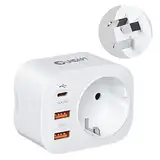 Unidapt 20W Australien Reiseadapter, 4 in 1 PD & QC 3.0 Schnellladestecker-Adapter, mit 2 USB-Anschlüssen und 1 USB-C-Anschluss, für Australien, Argentinien, China, CE-Zertifizierung-Typ I