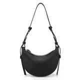 DKIIL NOIYB Halbmond Tasche Damen Kleine Handtasche Y2k Tasche Leder Moderne Crossbody Bag Hobo Bag Damen Kleine PU Dumpling Umhängetasche ketteTote Bag Aesthetic Half Moon Bag mit Zwei Verstellbaren