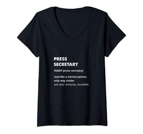 Damen Pressesekretär T-Shirt mit V-Ausschnitt